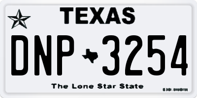 TX license plate DNP3254
