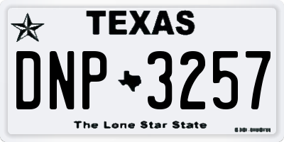 TX license plate DNP3257