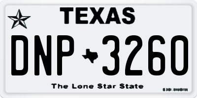 TX license plate DNP3260