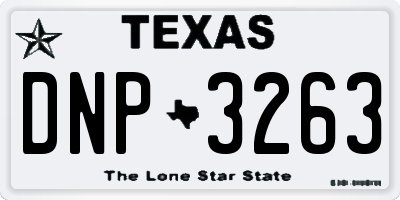 TX license plate DNP3263