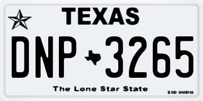 TX license plate DNP3265