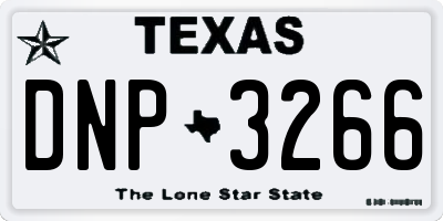 TX license plate DNP3266