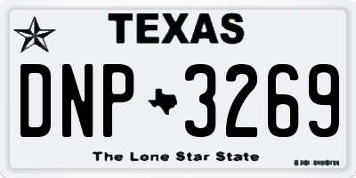 TX license plate DNP3269