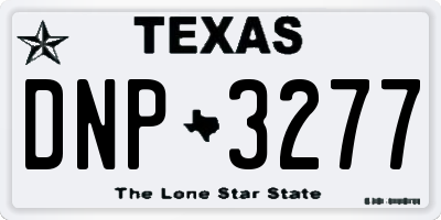 TX license plate DNP3277