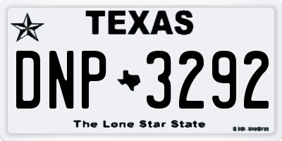 TX license plate DNP3292