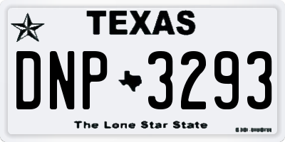 TX license plate DNP3293