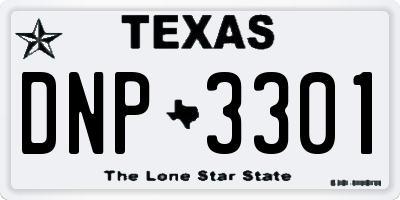 TX license plate DNP3301