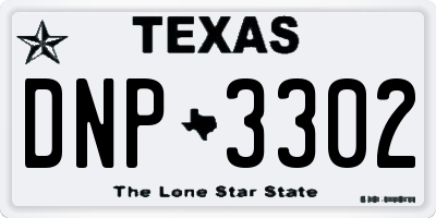 TX license plate DNP3302