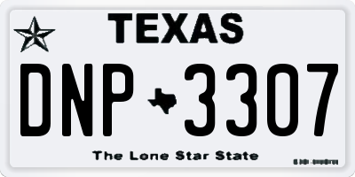 TX license plate DNP3307