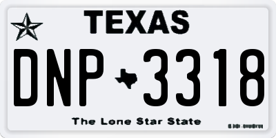 TX license plate DNP3318