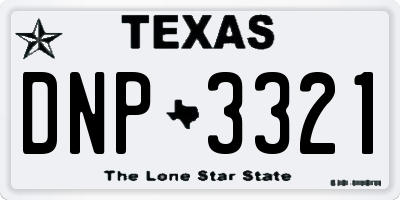 TX license plate DNP3321