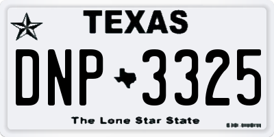 TX license plate DNP3325
