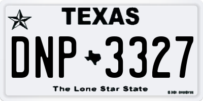 TX license plate DNP3327