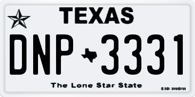 TX license plate DNP3331