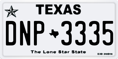 TX license plate DNP3335