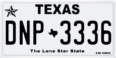 TX license plate DNP3336