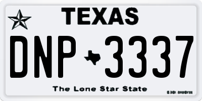 TX license plate DNP3337