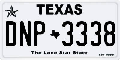 TX license plate DNP3338