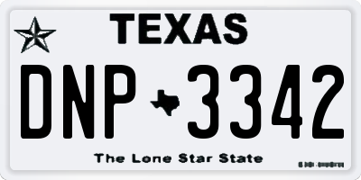 TX license plate DNP3342