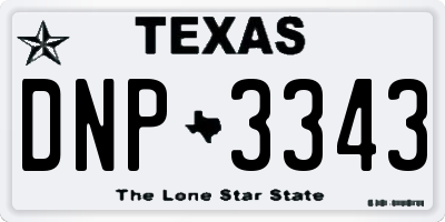 TX license plate DNP3343