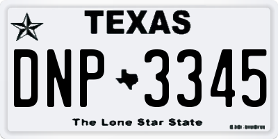 TX license plate DNP3345