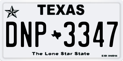 TX license plate DNP3347