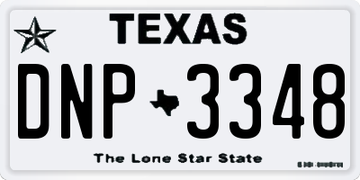 TX license plate DNP3348