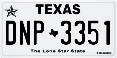 TX license plate DNP3351