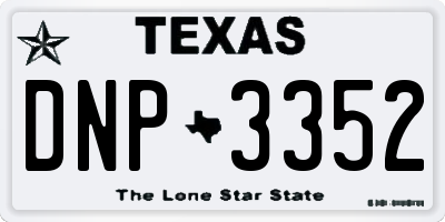 TX license plate DNP3352