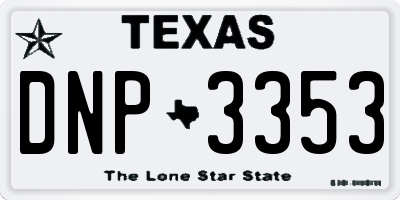 TX license plate DNP3353
