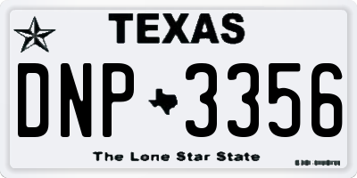 TX license plate DNP3356