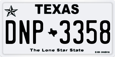 TX license plate DNP3358