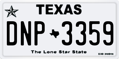TX license plate DNP3359