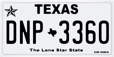 TX license plate DNP3360