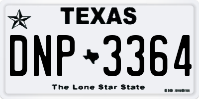 TX license plate DNP3364
