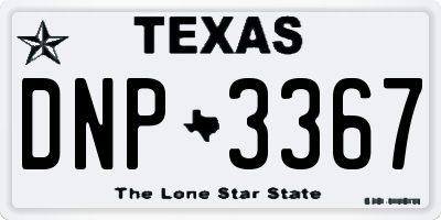 TX license plate DNP3367