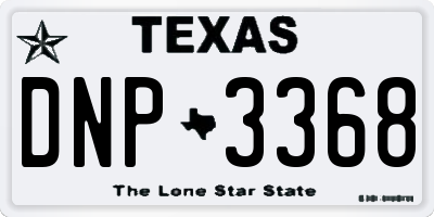 TX license plate DNP3368