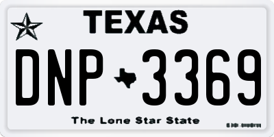 TX license plate DNP3369