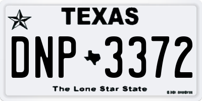 TX license plate DNP3372