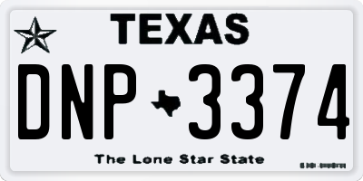 TX license plate DNP3374
