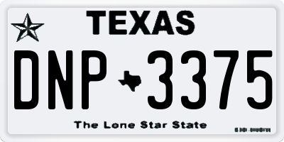 TX license plate DNP3375