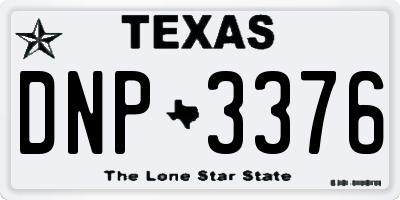 TX license plate DNP3376