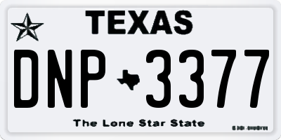 TX license plate DNP3377