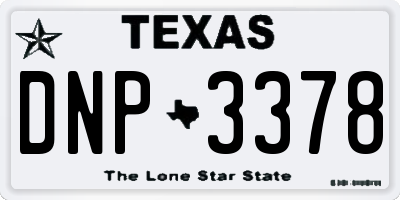 TX license plate DNP3378