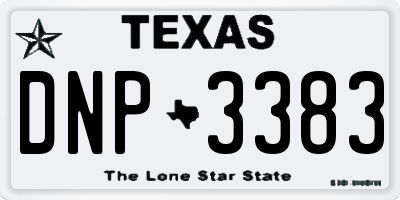 TX license plate DNP3383