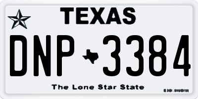 TX license plate DNP3384