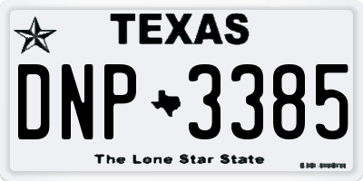 TX license plate DNP3385