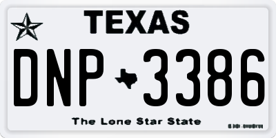 TX license plate DNP3386