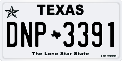 TX license plate DNP3391