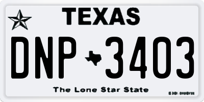 TX license plate DNP3403